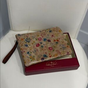 Patricia Nash Multicolor Prairie Rose Floral Leather Wristlet Clutch